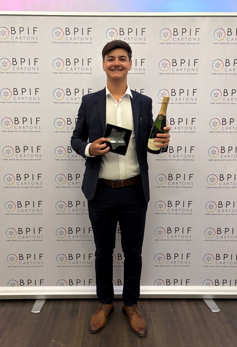 Kaden Adamson, Print Technician apprentice and BPIF Cartons award winner