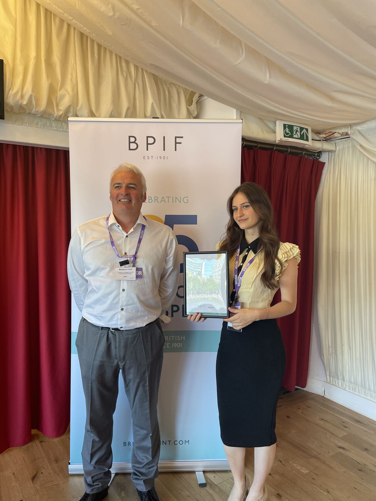 Izelda Lala receiving the Kathy Woodward Award for Learning 2026 at the House of Lords