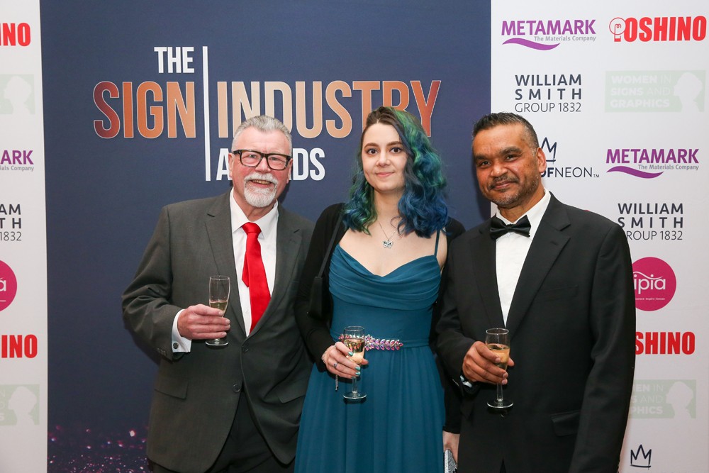 Erin Horsfield at the Sign Industry Awards 2026, where she was named Signage Technician Apprentice of the Year