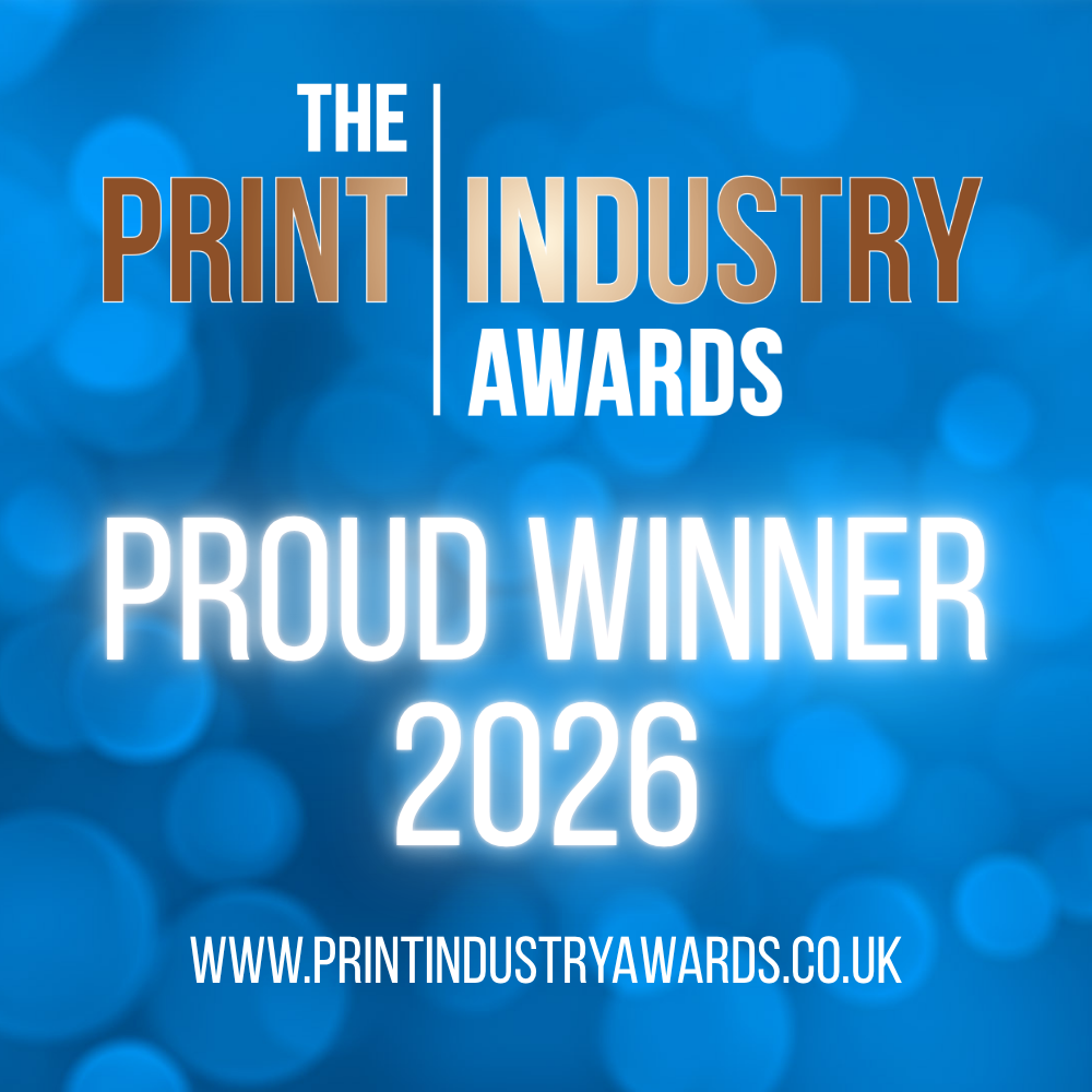 Print Industry Awards 2026 proud winner badge